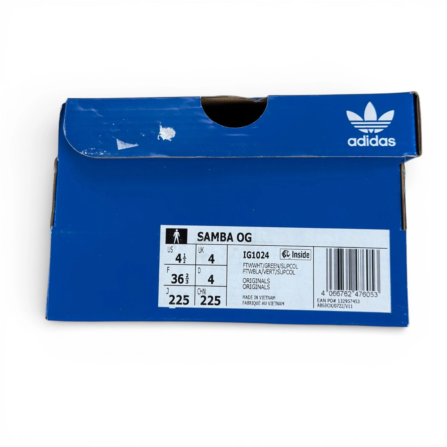 adidas Samba OG Footwear White Green IG1024 – EU 36 2/3, brand new with original box