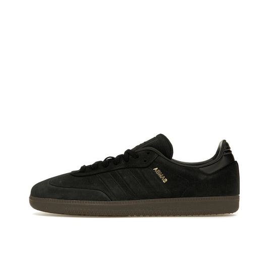 Adidas Samba OG Core Black sneakers, side view, model IG1237, classic black and gum sole.