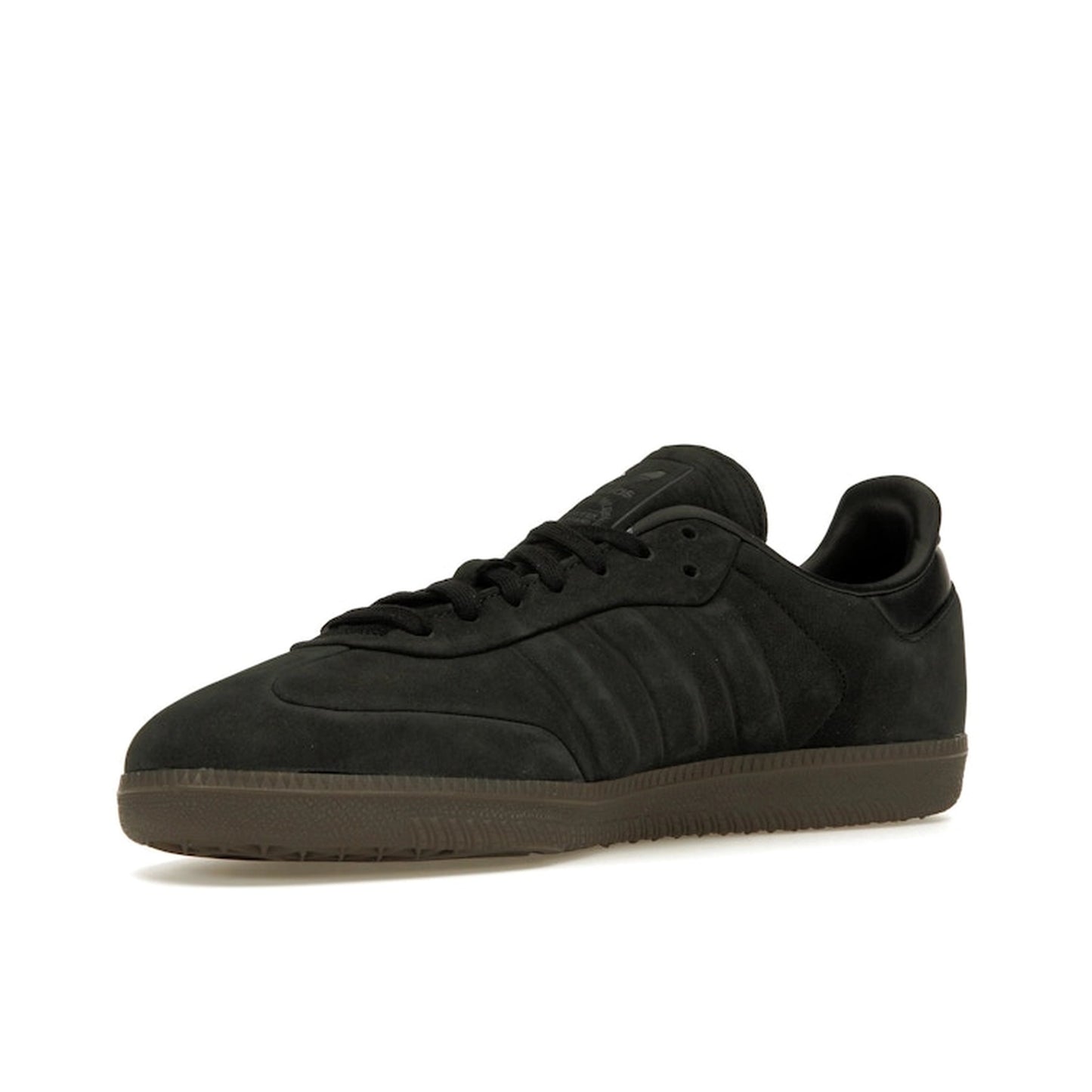 Adidas Samba OG Core Black sneakers, front view, model IG1237, classic black and gum sole.