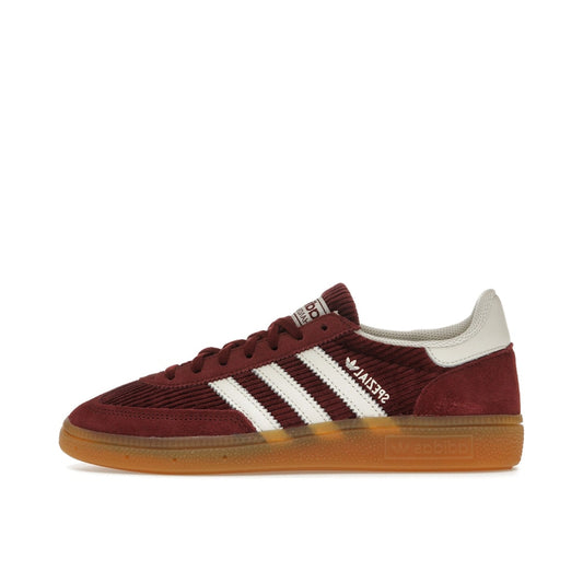Adidas Handball Spezial Shadow Red Women's sneakers, side view, model IG1978, in red velvet effect.