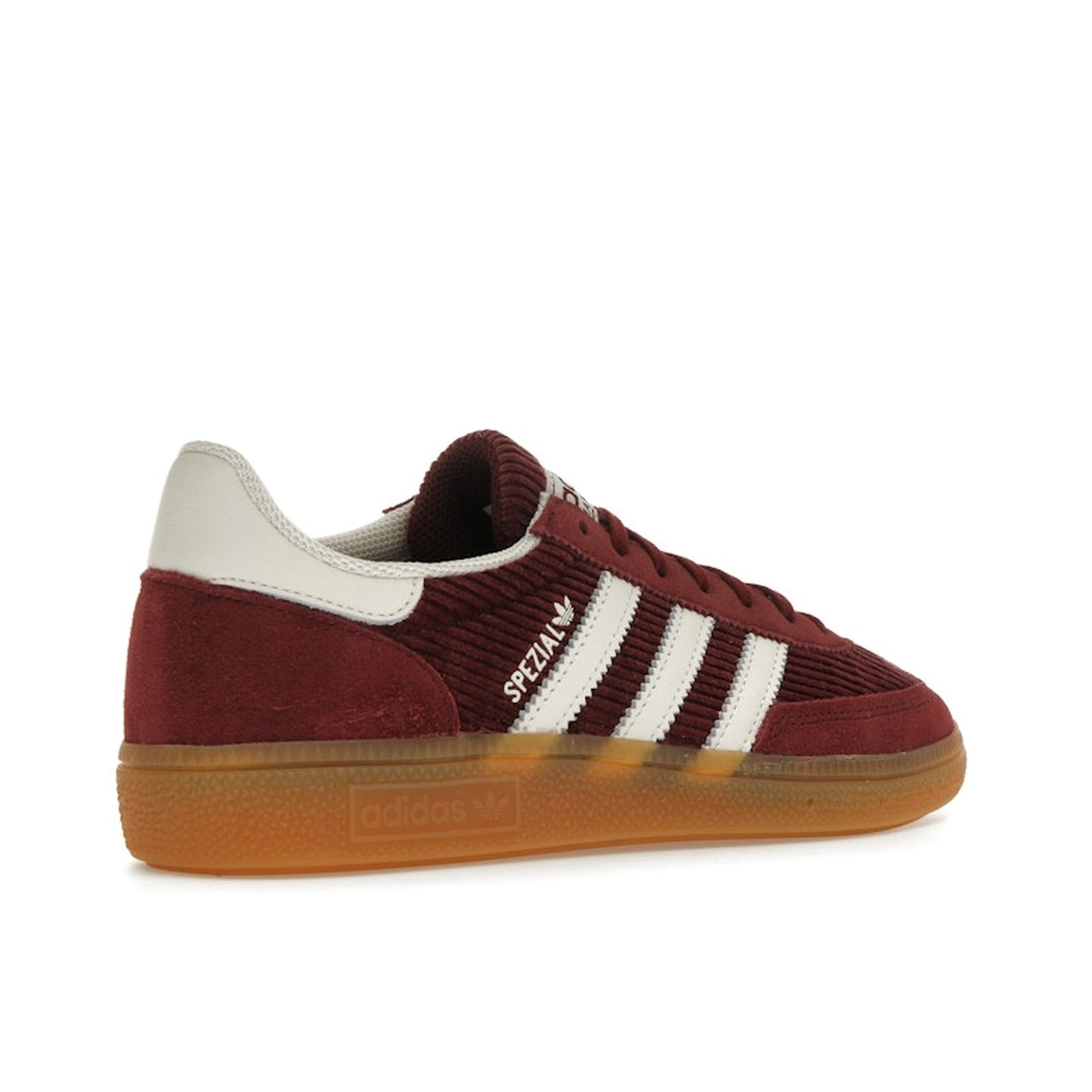 Adidas Handball Spezial Shadow Red Women's sneakers, back view, model IG1978, in red velvet effect.