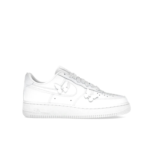 Nike Air Force 1 Low Butterfly White women's shoe in white with black accents, denim upper