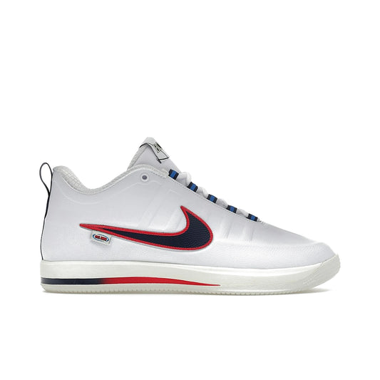 Nike Book 2 WNBA 30th Anniversary sneaker, white, midnight navy, fireberry, sail leather.