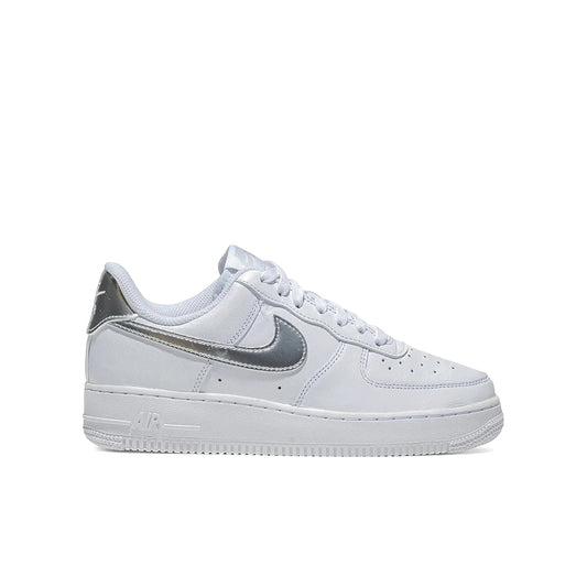 Nike Air Force 1 Low '07 SE women’s shoe in white with metallic silver accents, leather