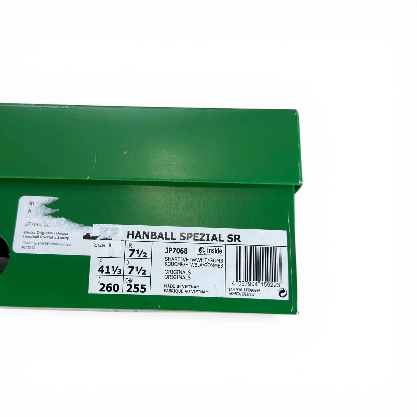 adidas Handball Spezial Sporty & Rich Shadow Red JP7068 – EU 41 1/3, brand new with original box