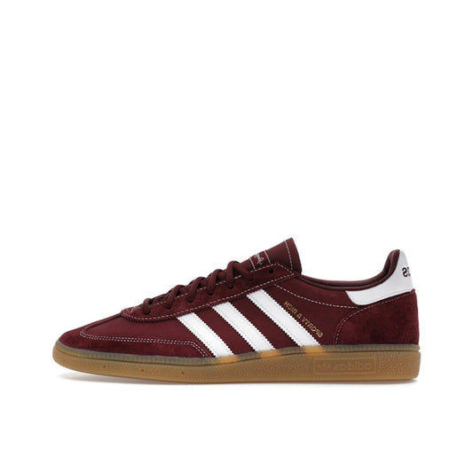 adidas Handball Spezial Sporty & Rich Shadow Red, side view, in red with classic gum sole.