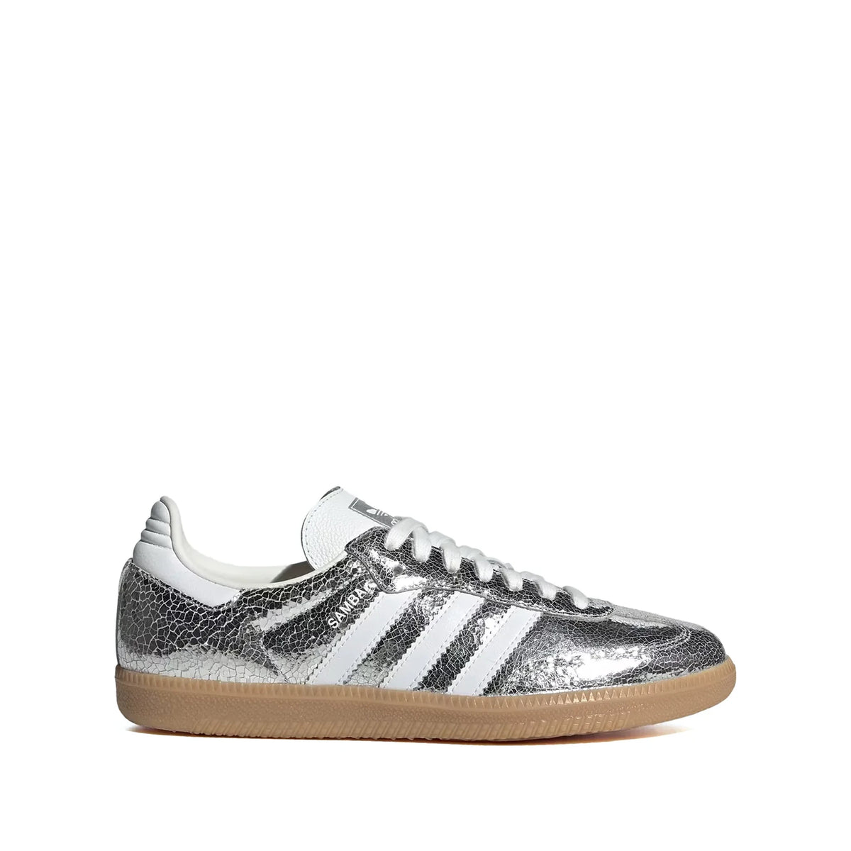 adidas Samba OG Silver Metallic Cracked Leather (Women's)