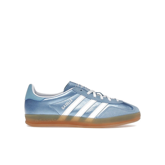adidas Gazelle Indoor women's shoes in blue suede with cloud white and gum sole