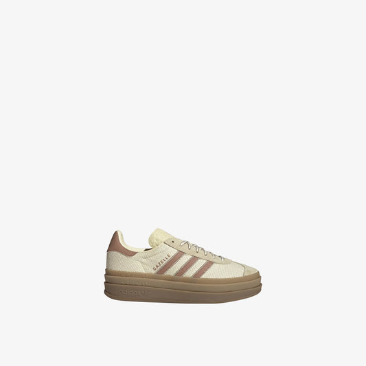 adidas Gazelle Bold sneakers in burgundy, brown and tan suede and leather