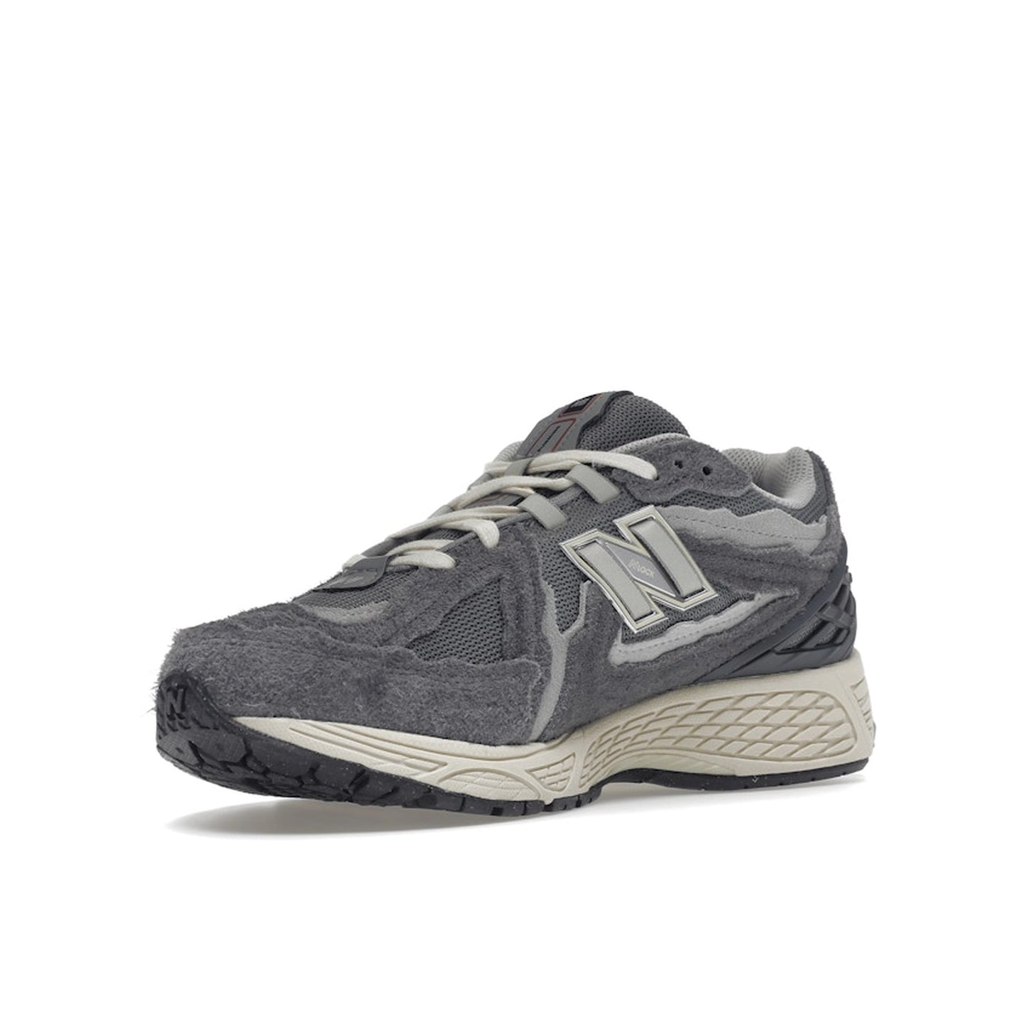 New Balance 1906D Protection Pack sneakers, front view, model M1906DA in harbor grey with black and white details.