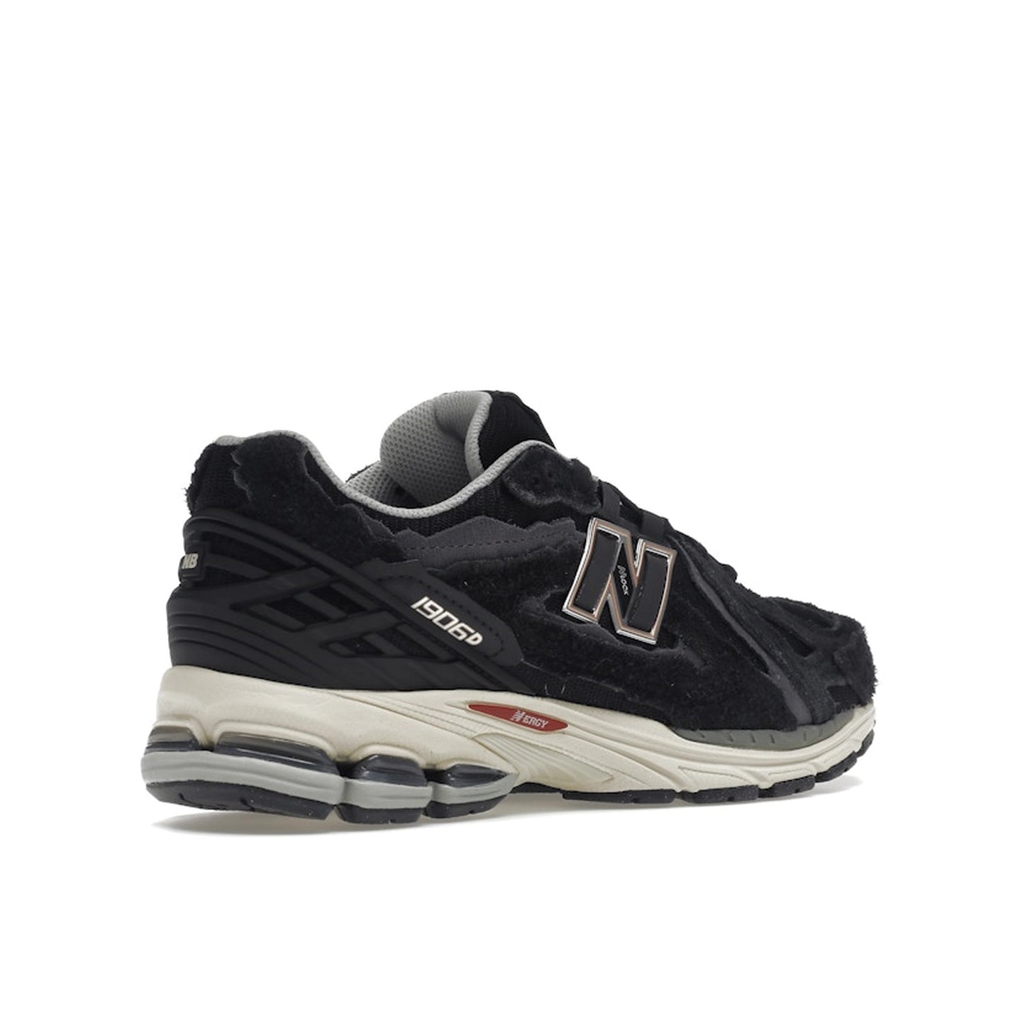 New Balance 1906D Protection Pack sneakers, back view, model M1906DD, black suede.
