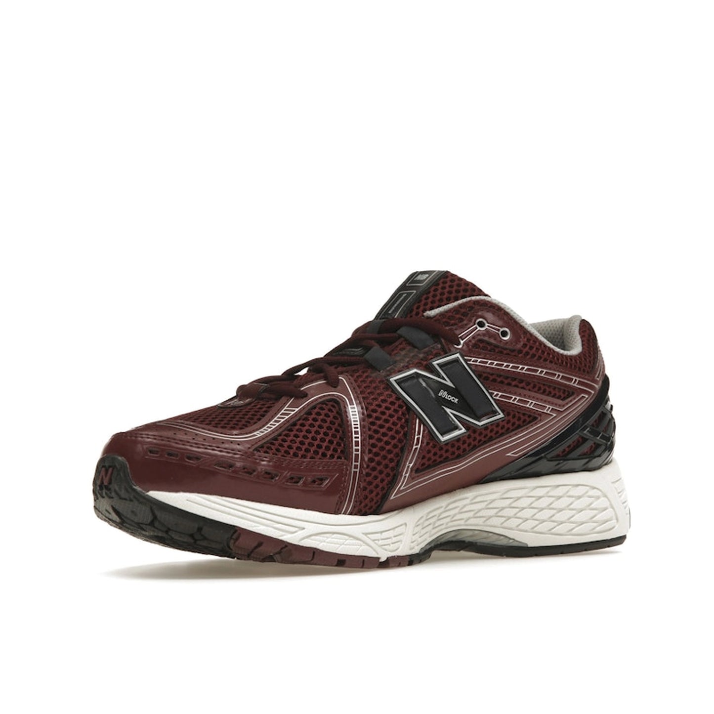 New Balance 1906R Burgundy Black sneakers, sole view, model M1906RCC in burgundy with black highlights.