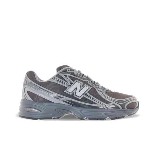 New Balance 740 men’s sneaker in black metallic mesh and suede