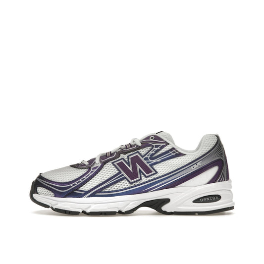New Balance 740v2, side view, in concord grape with suede and mesh upper.