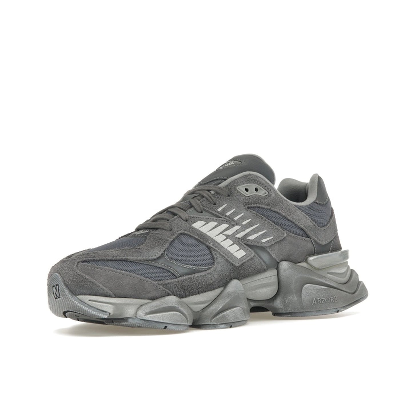 New Balance 9060 sneakers, front view, model U9060SG in magnet with black and grey details.