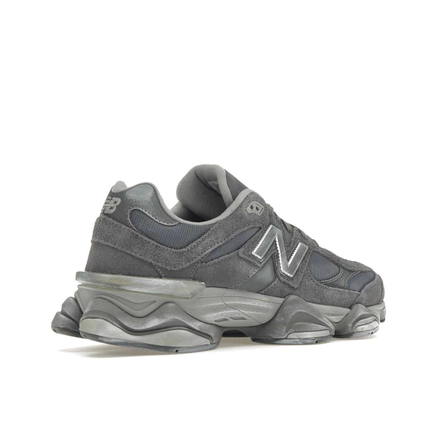 New Balance 9060 sneakers, back view, model U9060SG in magnet with black and grey details.