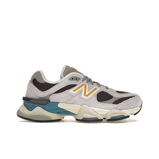 New Balance 9060 sneakers in taro and plum brown mesh and suede