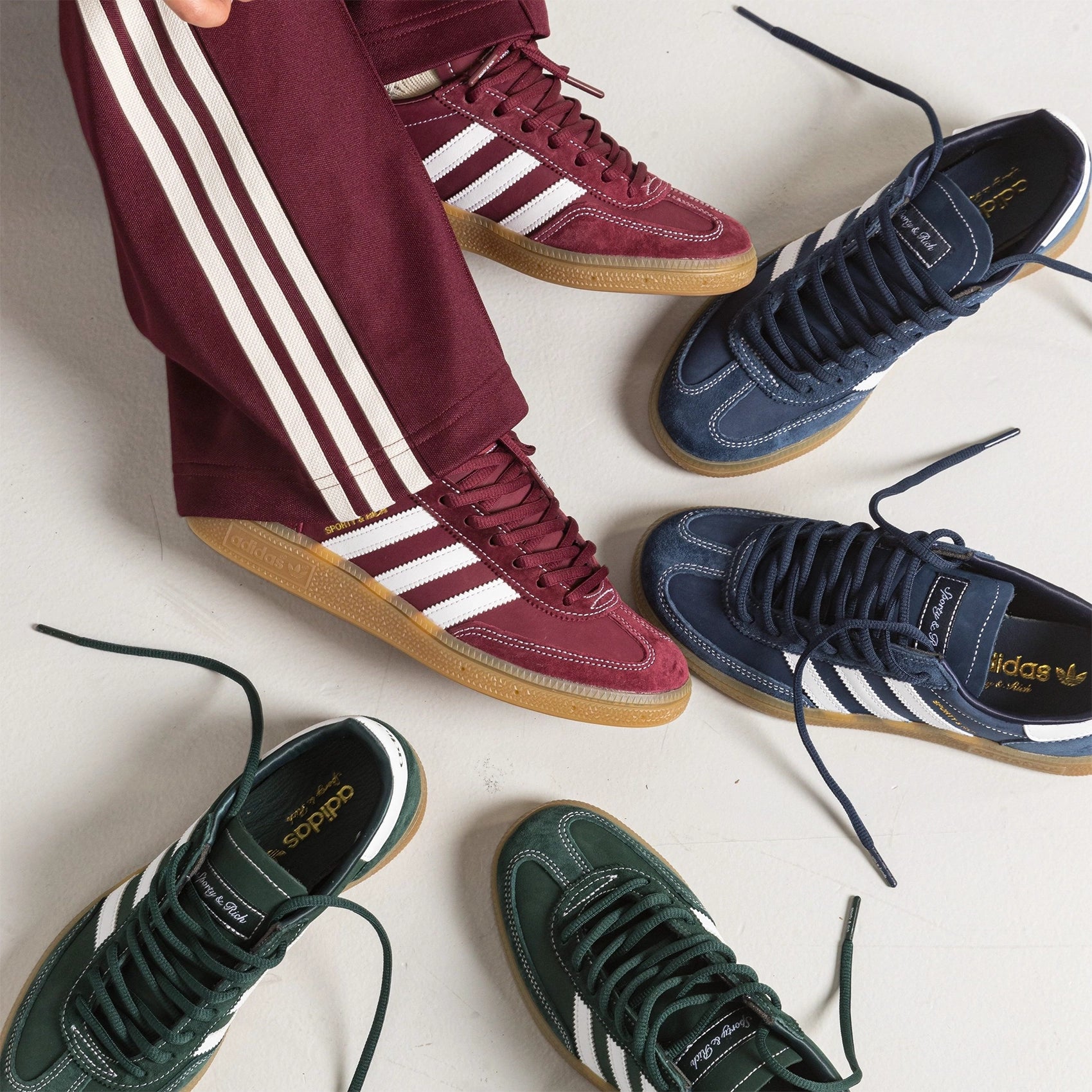 The Spezial × Sporty & Rich collection: vintage-inspired silhouettes reimagined for today’s active culture.