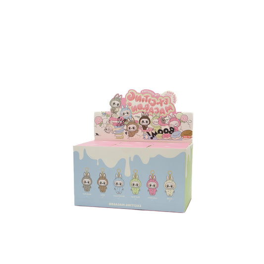 Pop Mart Labubu Exciting Macaron Sealed Case, 6 vinyl blind boxes, full set view