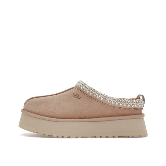 UGG Tazz Slipper in Sand, side view, model 1122553 for women in beige.