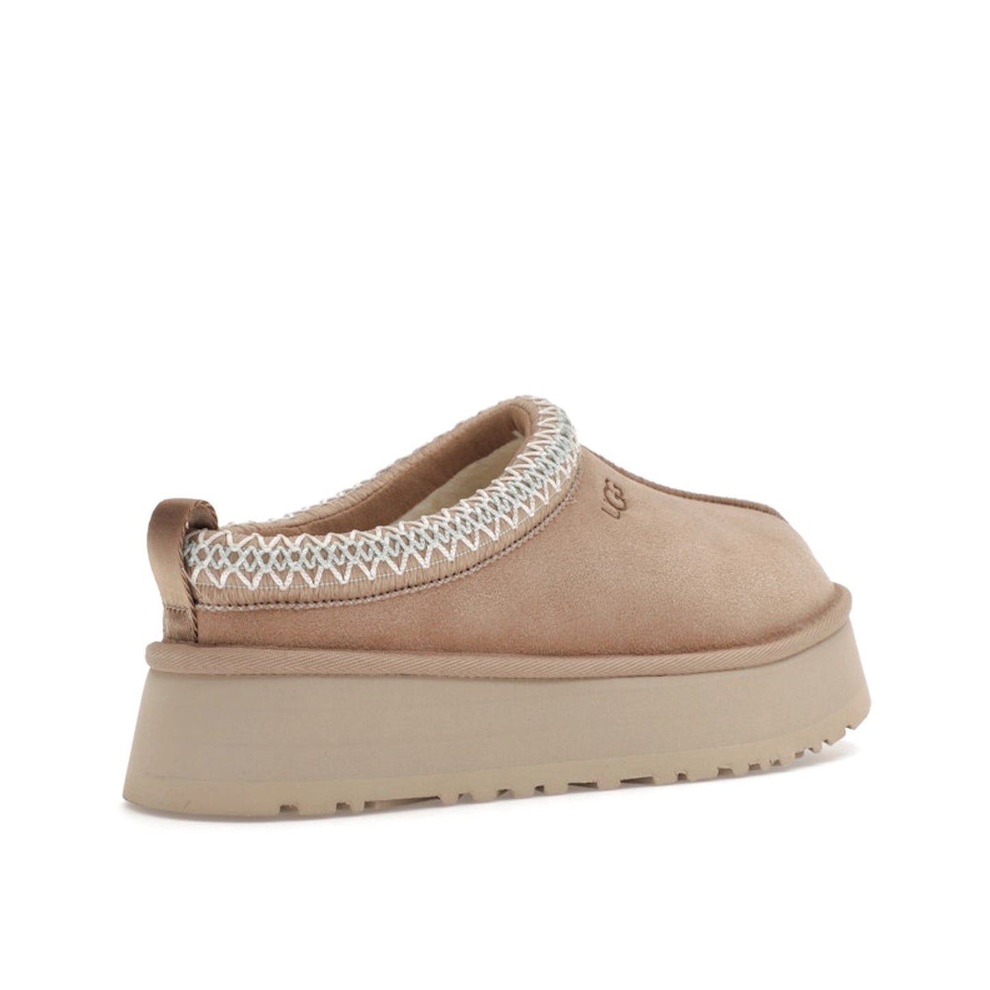 UGG Tazz Slipper in Sand, back view, model 1122553 for women in beige.