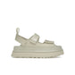 UGG GoldenGlow Sandal Sea Salt – women’s white‑beige leather with gold accents