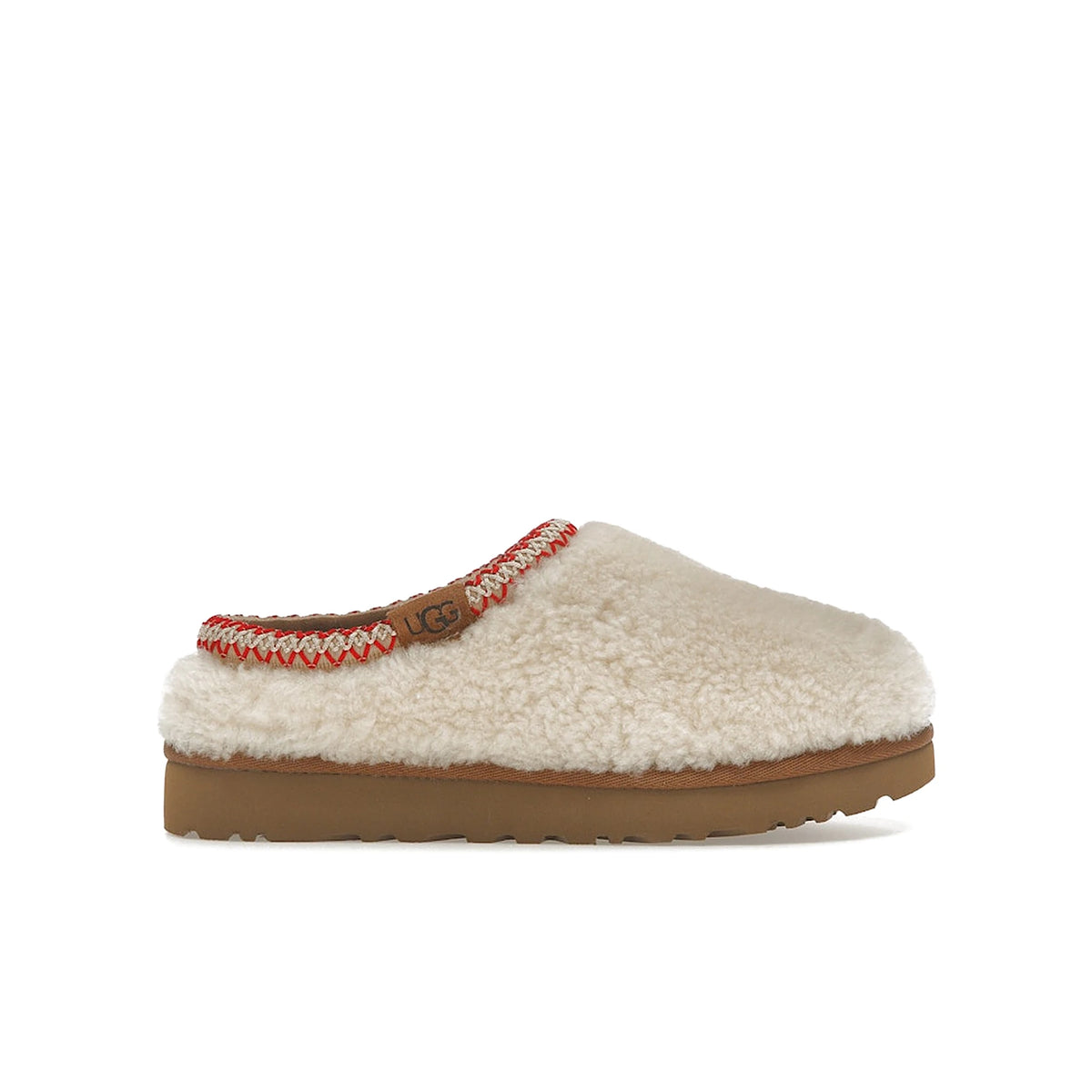 UGG Tasman Maxi Curly Slipper in natural leather with soft suede lining