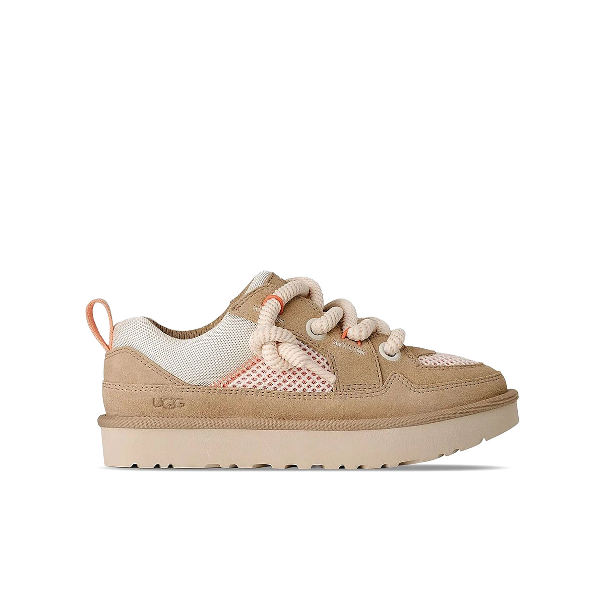 UGG LO LOWMEL MESH DONNA sneakers in cast iron and white mesh