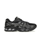 ASICS Gel-Kayano 14 black with pure silver accents, leather construction