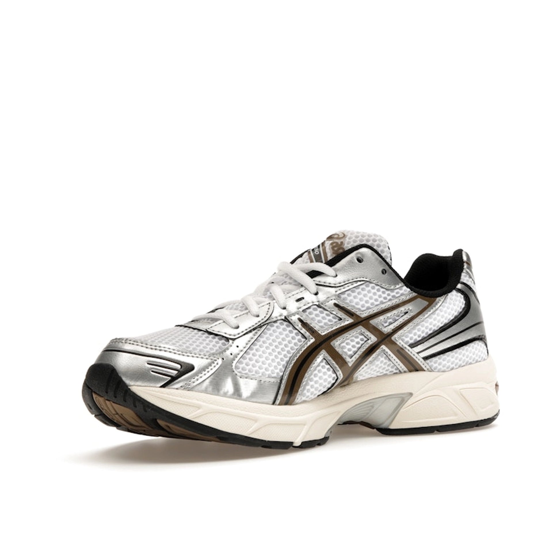 ASICS Gel-1130 sneakers, front view, model 1201A256-113, white with clay canyon accents.