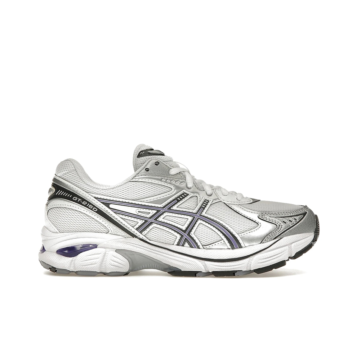ASICS GT-2160 men’s sneaker in white with space lavender accents, leather upper