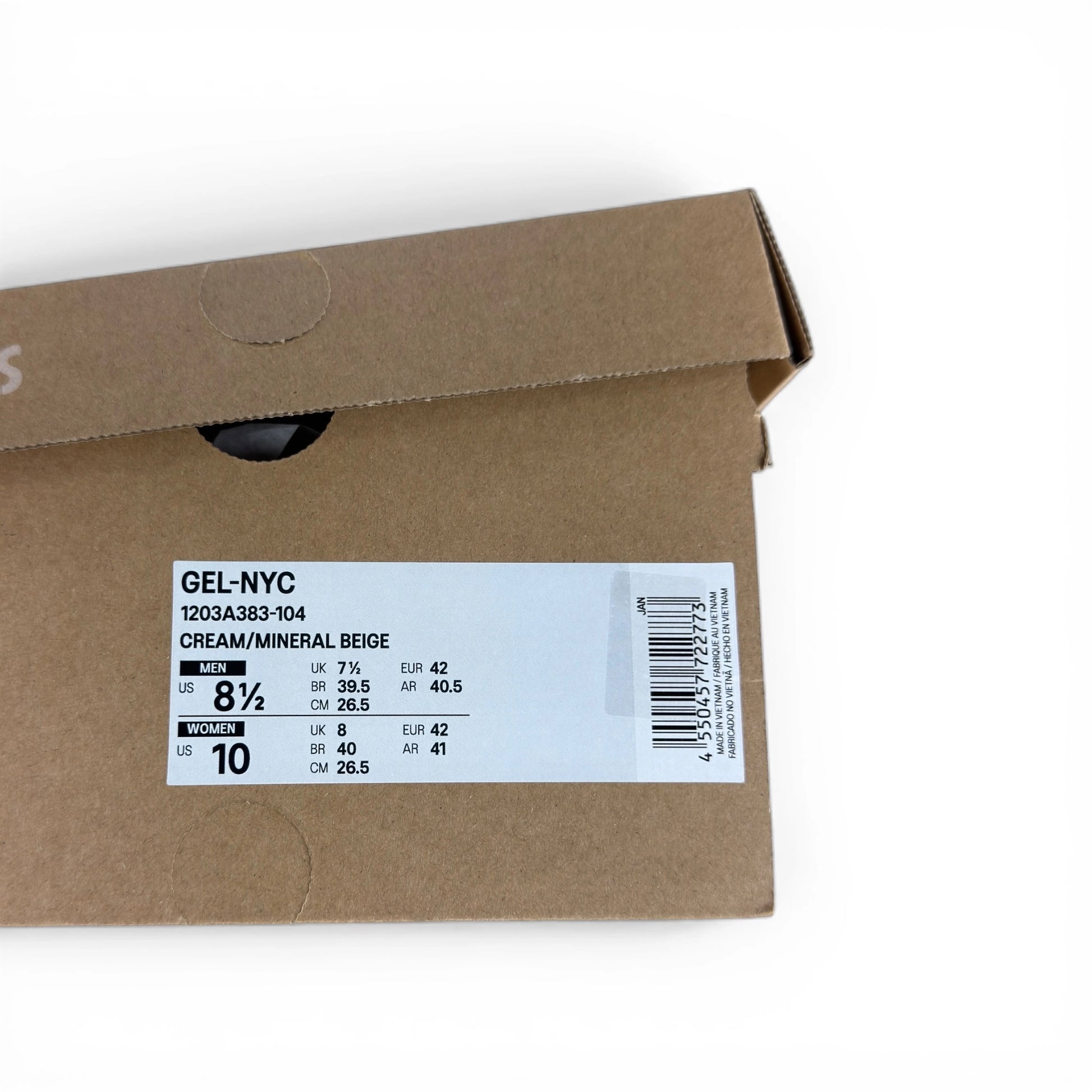 ASICS Gel-NYC Cream Mineral Beige Pink 1203A383-104 – EU 42, brand new with original box