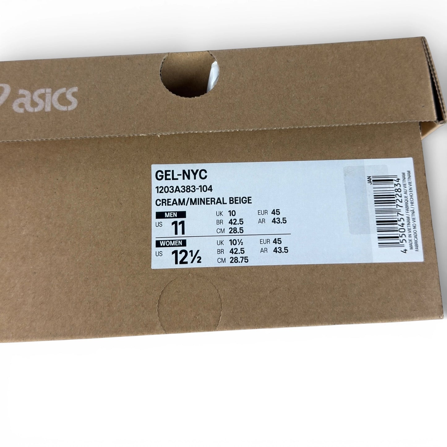 ASICS Gel-NYC Cream Mineral Beige Pink 1203A383-104 – EU 45, brand new with original box