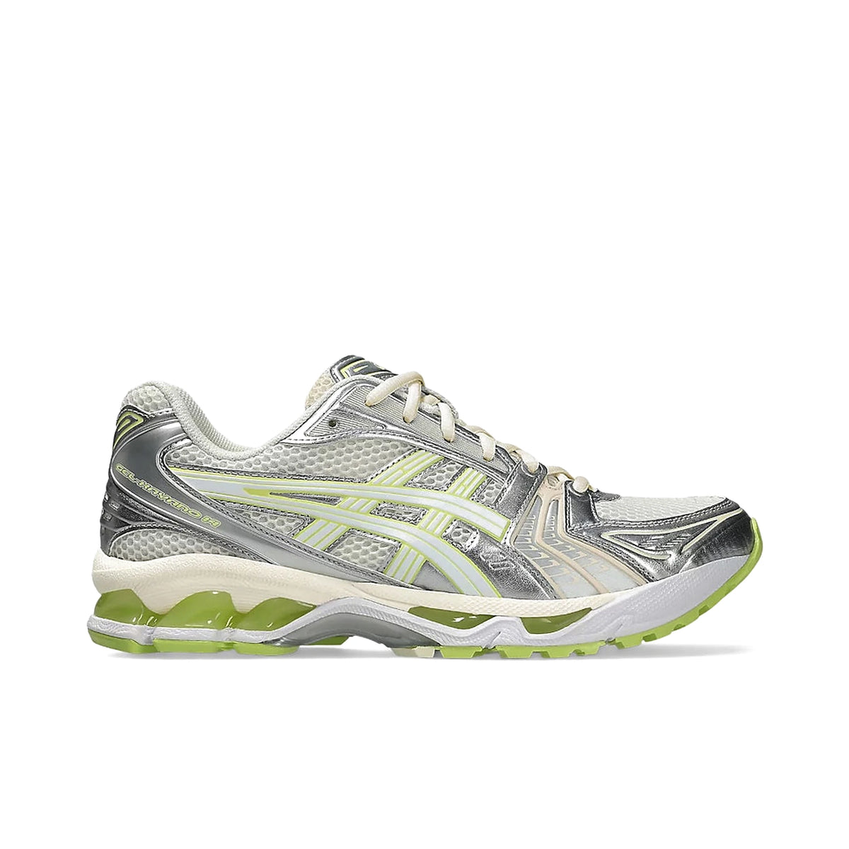 ASICS Gel‑Kayano 14 men’s sneakers in cream and pistachio mesh with suede overlays