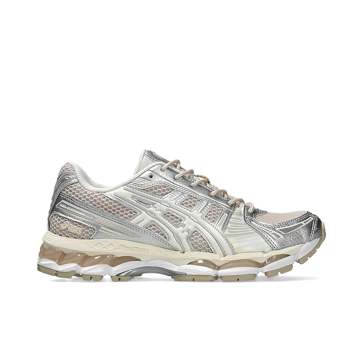 ASICS Gel‑Kayano 12.1 men’s sneaker in mineral beige and cream mesh with suede overlays