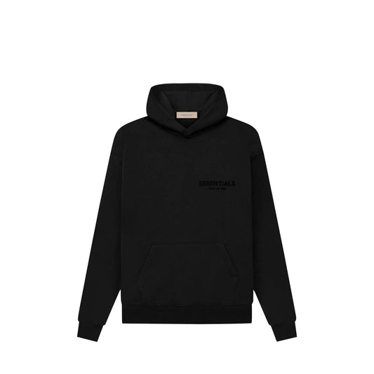 Fear of God Essentials Pullover Hoodie, side view, in Stretch Limo with tonal front logo.