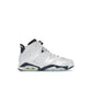 Jordan 6 Retro Midnight Navy kids shoe in white leather with midnight navy velvet accents
