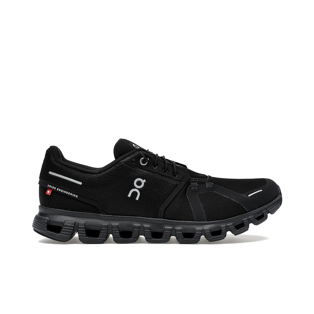On Cloud 6 men's sneakers in all‑black mesh and synthetic upper