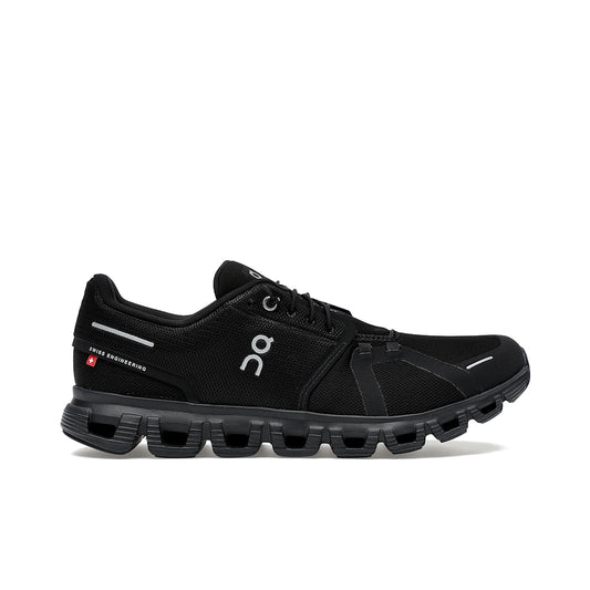 On Cloud 6 men's sneakers in all‑black mesh and synthetic upper