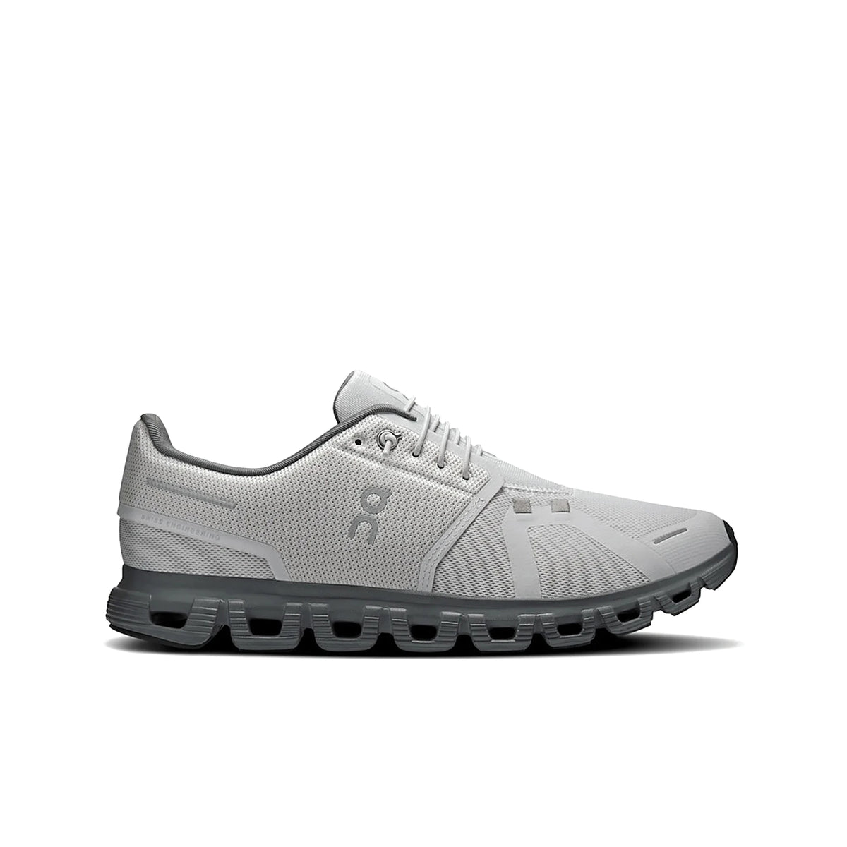 On Cloud 6 men’s sneaker in Wolf/Rock mesh with rock‑gray accents