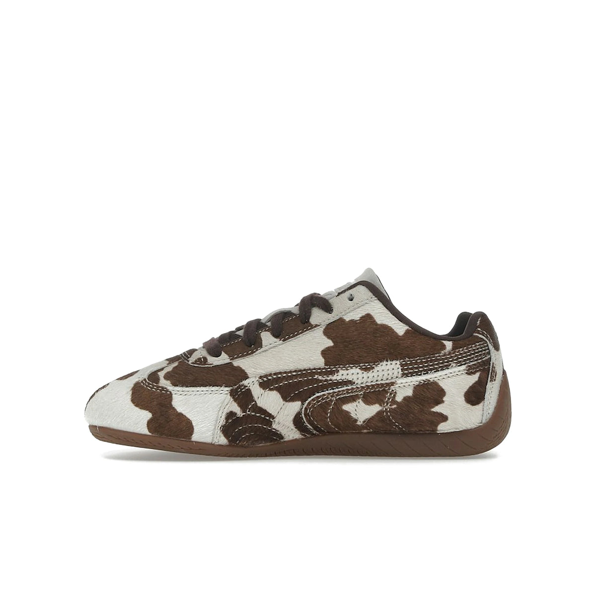 PUMA Speedcat OG Cow Print women's sneaker in chocolate brown leather with gum sole – image 3 of 4