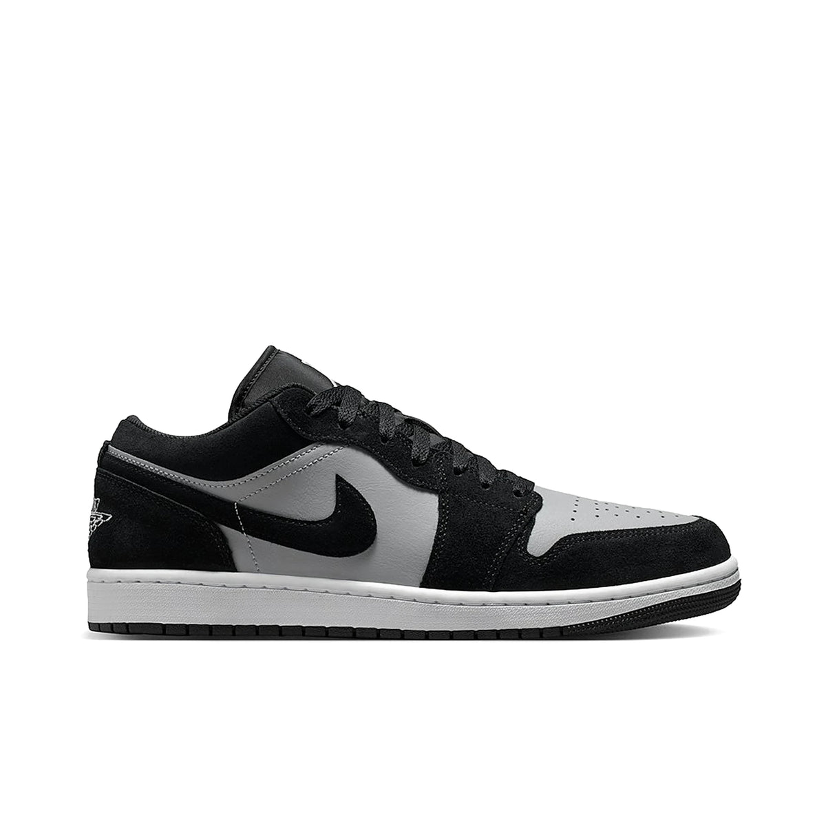 Nike Jordan 1 Low in black, light smoke grey, white leather