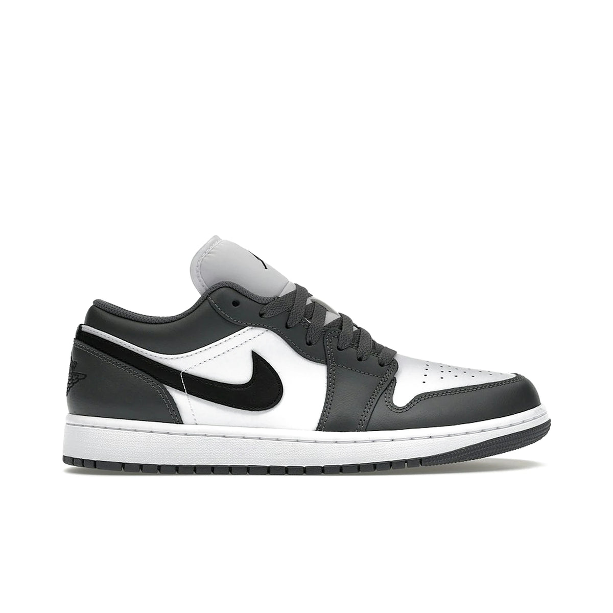 Jordan 1 Low in iron grey, white and black leather