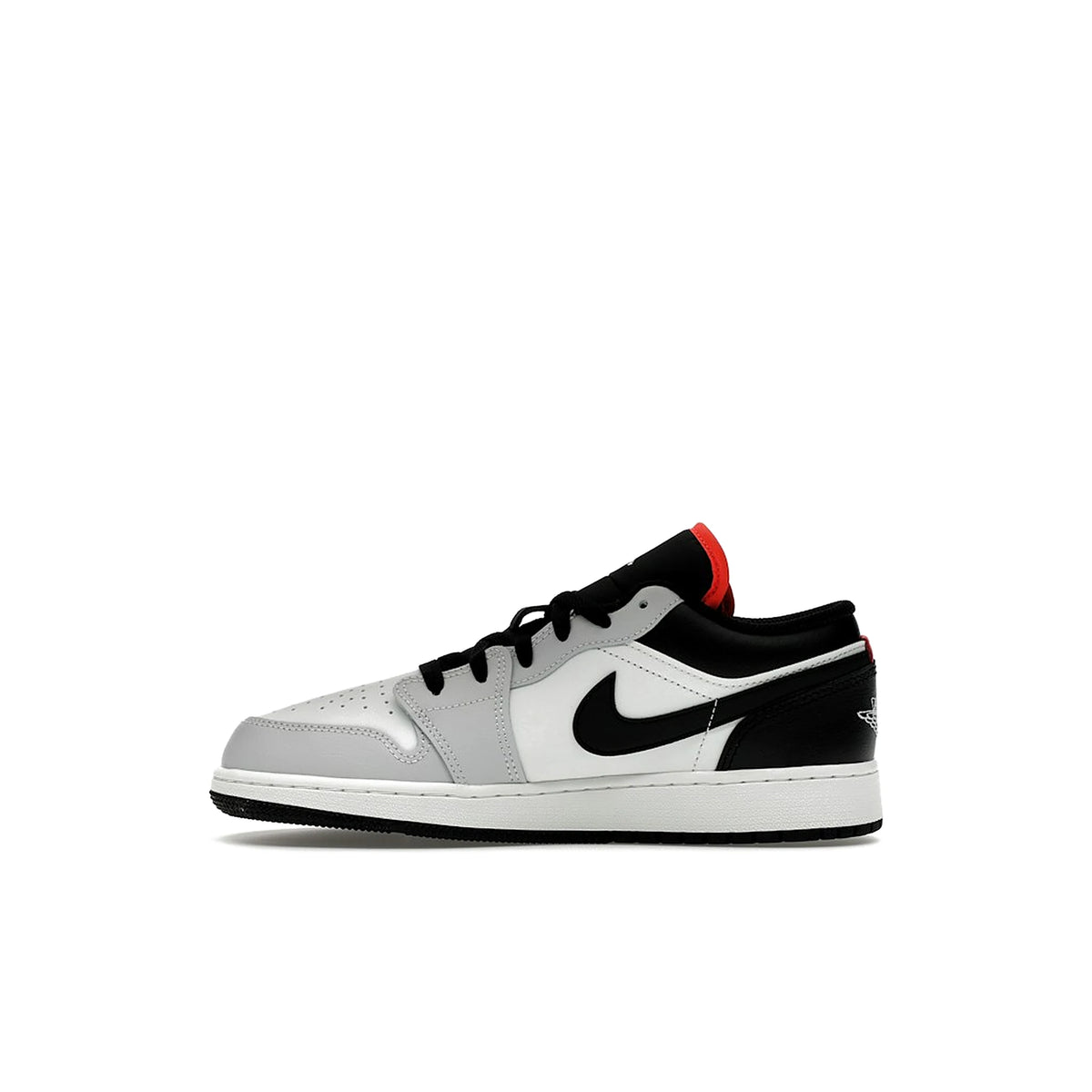 Jordan 1 Low kids in black leather with summit white and infrared accents – image 3 of 4