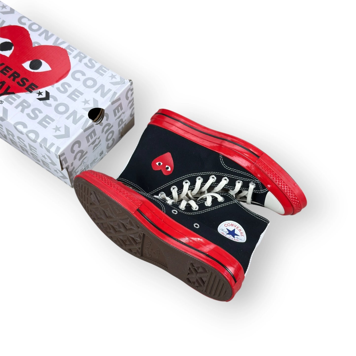 Converse Chuck Taylor All Star 70 Hi CDG PLAY Black Red Midsole A01793C – EU 42.5, brand new with original box