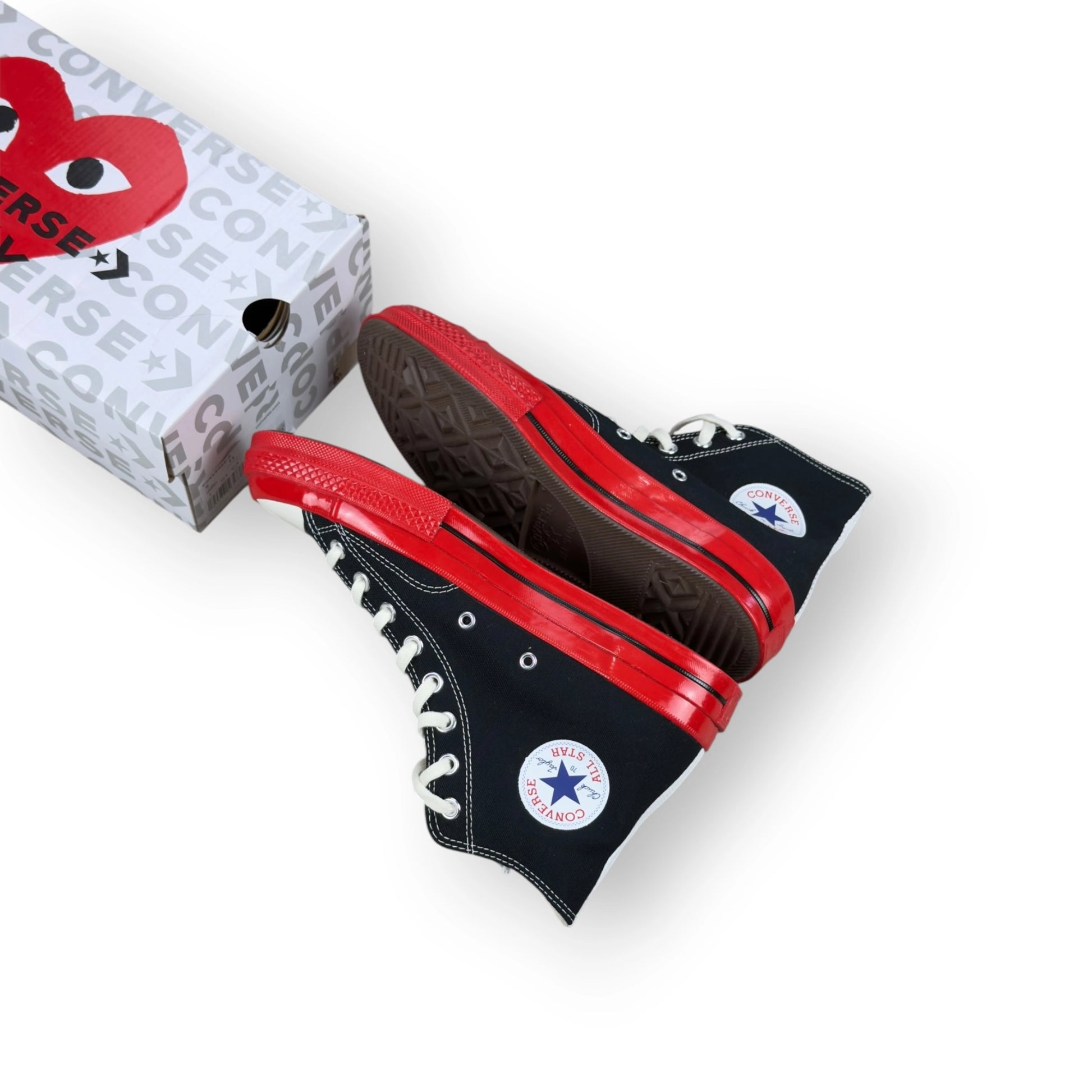 Converse Chuck Taylor All Star 70 Hi CDG PLAY Black Red Midsole A01793C – EU 42.5, brand new with original box