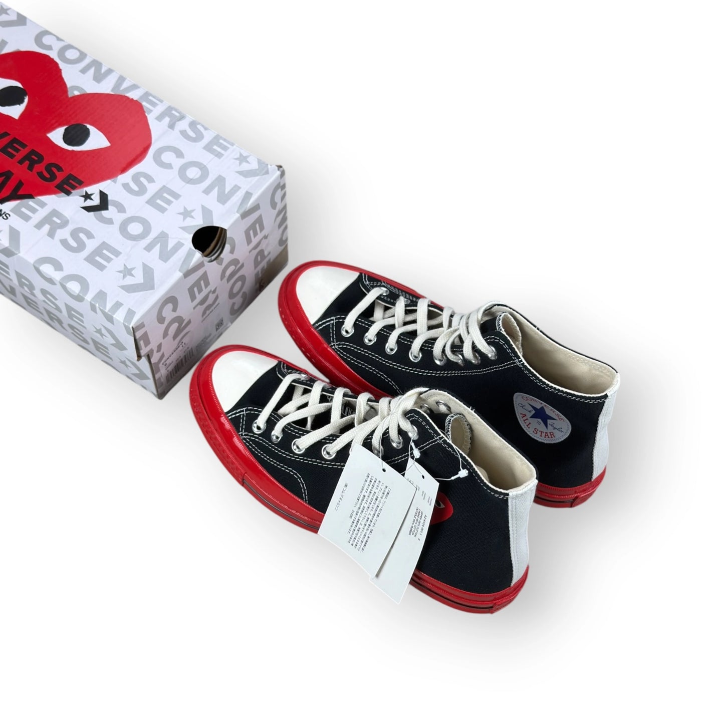 Converse Chuck Taylor All Star 70 Hi CDG PLAY Black Red Midsole A01793C – EU 42.5, brand new with original box