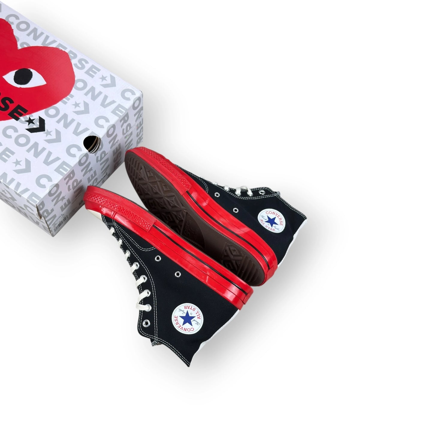 Converse Chuck Taylor All Star 70 Hi CDG PLAY Black Red Midsole A01793C – EU 44, brand new with original box