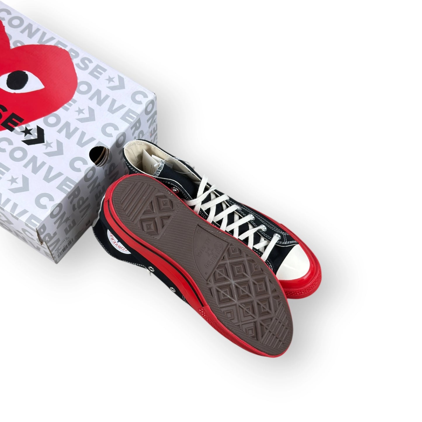Converse Chuck Taylor All Star 70 Hi CDG PLAY Black Red Midsole A01793C – EU 44, brand new with original box
