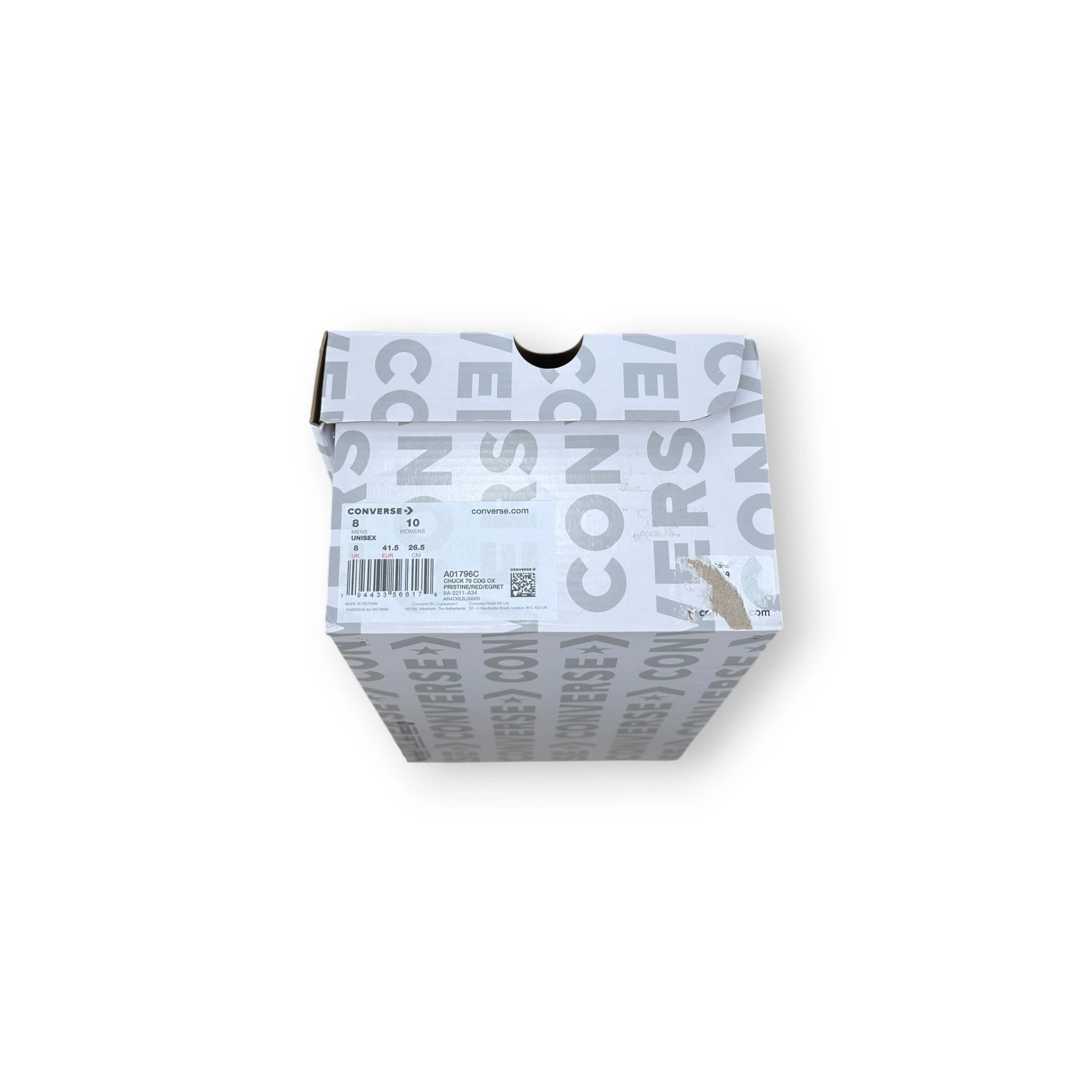 Converse Chuck Taylor All Star 70 Ox CDG PLAY Egret Red Midsole A01796C – EU 41.5, brand new with original box